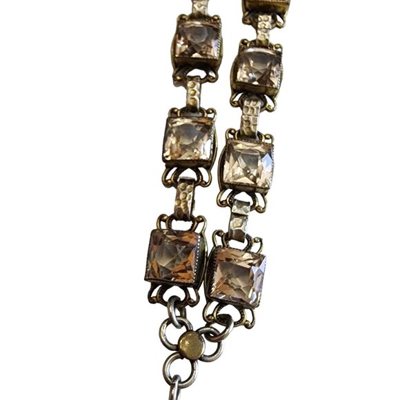 Antique Deco European Faceted Heavy Crystal Necklace with Gargoyle Over Pendant - Picture 7 of 9